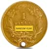 $1 Gold Indian Princess Head Type 3 Holed (Random Year, 1856-1889)