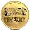 1 oz Peanuts Snoopy and Charlie Brown Valentine Gold Round