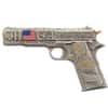 1 oz Silver Gun Shaped .45 Caliber Pistol Antiqued .999 Fine (w/Box)