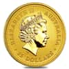 2001 1/4 oz Gold Lunar Year of The Snake BU Australia Perth Mint In Cap