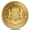 2018 Somalia 1 oz Gold African Elephant Dog Privy 1000 Shillings BU (In Cap)