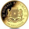 2018 Somalia 5 oz Proof Gold African Elephant 1500 Shillings In Cap