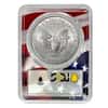 2021 1 oz Silver American Eagle $1 Coin PCGS MS 70 FDOI (American Flag Holder)