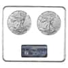 2021 2 oz Silver American Eagle Type 1 and Type 2 2-Coin Set NGC MS 70