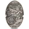 2022 3 oz Silver Mask of Tutankhamun 100th Ann 3D Shaped Coin Djibouti .999 Fine (w/Box & COA)