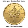 2014 25 x 1 gram Canadian Gold Maples .9999 Fine