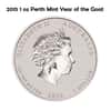 2015 1 oz Silver Australian Year of the Goat .999 Fine NGC MS 69