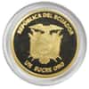 2014 .217 oz Gold Ecuador 1 Sucre FIFA World Cup Brazil Soccer Proof Coin (W/Box & COA)