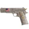 5 oz Silver Gun Shaped .45 Caliber Pistol Antiqued .999 Fine (w/Box)