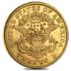 $20 Gold Double Eagle Liberty Head Type II - Polished or Cleaned (Random Year, 1866-1876)