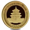 2000 1/10 oz China Gold Panda Frosted Ring 10 Yuan NGC UNC Details