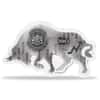 2021 Chad 1 oz Silver Bull Shaped Coin Serial #1 Antiqued High Relief (w/Box)