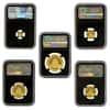 2018 1.83 oz Chinese Gold Panda 5-Coin Set NGC MS 70 FDOI (Retro, Cheng Chao Sign)