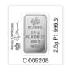 2.5 gram Platinum Bar PAMP Suisse Lady Fortuna .9995 Fine (In Assay from Multigram)