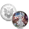 2016 1 oz Silver American Eagle $1 Coin .999 Fine BU Colored In Capsule w/Box