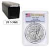 Box of 20 - 2024 (W) 1 oz Silver American Eagle PCGS MS 69 FS Flag