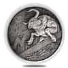 2021 Chad 2 oz Silver Bull vs Bear Pandemic Antiqued High Relief Coin (In Cap, Sealed)