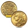 20 Francs Swiss Helvetia Vreneli Gold Coin AGW .1867 oz AU/BU (1897-1949, Random Year)