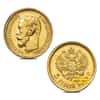 5 Roubles Russia Nicholas II Gold Coin BU AGW .1244 oz (1897-1911, Random Year)