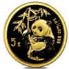 1995 1/20 oz Chinese Gold Panda 5 Yuan Small Date BU (Sealed)