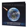 2022 3 oz Silver Rose Gold Plating Blue Marble Endangered - Meteorite Spherical Coin Barbados .999 Fine (w/Box & COA)