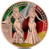 2020 1 oz Italia & Germania The Allegories Flags Gilded Silver Coin