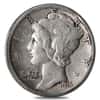 $100 Face Value Bag - 1000 Coins - 90% Silver Mercury Dimes 10c (Circulated)