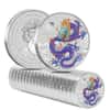 Roll of 20 - 2024 1 oz Colorized Lunar Purple Dragon Silver Coin BU Perth Mint