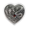 2024 Chad 1 oz Silver Dragon and Phoenix Heart-Shaped Coin .999 Fine