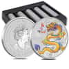 Roll of 20 - 2024 1 oz Colorized Lunar Yellow Dragon Silver Coin BU Perth Mint