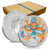 Box of 100 - 2024 1/2 oz Colorized Silver Lunar Dragon BU Perth Mint