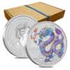 2024 1 oz Colorized Lunar Lilac Dragon Silver Coin BU Perth Mint