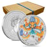 Box of 100 - 2024 1 oz Colorized Silver Lunar Dragon BU Perth Mint