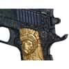 2024 Chad 2 oz Silver .45 Caliber Pistol Handgun Black & Gold Shaped Coin .999 Fine