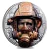 2021 3 oz Proof Silver Real Heroes - Firefighter Cook Islands Coin .999 Fine (w/Box & COA)