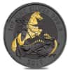 2019 Great Britain 1 oz Silver Valiant Coin Black Ruthenium 24K Gold Edition (w/Box & COA)