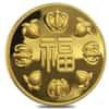 1.2057 oz Chow Tai Fook Good Luck Gold Medal .9999 Fine (w/Box & COA)