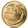 1974 Indonesia 100,000 Rupiah Komodo Dragon Gold Coin AGW .967 oz BU