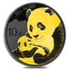 2019 30 gram Chinese Silver Panda 10 Yuan .999 Fine Black Ruthenium 24K Gold Edition (w/Box & COA)