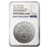 2017 1 oz Silver American Eagle NGC MS 69 ER Mint Error (Reverse Struck Thru) #1