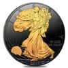2019 1 oz Silver American Eagle $1 Coin Black Ruthenium 24K Gold Edition (w/Box & COA) 