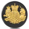 2019 Great Britain 1 oz Silver Royal Arms Coin Black Ruthenium 24K Gold Edition (w/Box & COA)