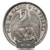 Chile One Peso Silver Coin Circ ASW 0.7234 oz (Random Year, 1867-1891)