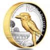 2022 2 oz Proof Silver Australian Kookaburra High Relief Gilded Coin Perth Mint .9999 Fine (w/Box & COA)