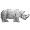 2022 Solomon Islands 1 oz African Black Rhino Shaped Silver Coin - Animals of Africa .9999 Fine (w/Box & COA)