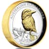 2021 2 oz Proof Silver Australian Kookaburra High Relief Gilded Coin Perth Mint .9999 Fine (w/Box & COA)