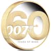 2022 2 oz Tuvalu James Bond - 60 Years of Bond Proof Gilded Silver Coin .9999 Fine (w/Box & COA)