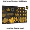 2014 25 x 1 gram Canadian Gold Maples .9999 Fine