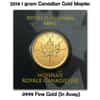 2014 25 x 1 gram Canadian Gold Maples .9999 Fine