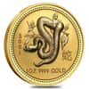 2001 1 oz Gold Lunar Year of Snake Perth Mint Series I Coin (In Capsule)